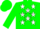 Silk - Green, white stars, green b in white star on back, green cap