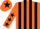Silk - Orange and Black stripes, Orange sleeves, Black stars, Orange cap, Black star