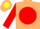 Silk - Tan, yellow 'big cigar' on red ball, red and yellow belt, red sleeves