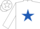 Silk - White, royal blue checkered star emblem, 'jb' on back