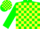 Silk - Green, yellow blocks on green sleeves