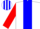 Silk - White, blue stripe, red sleeves,red cap, blue stripes