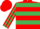 Silk - Red, Emerald Green hoops, striped sleeves