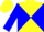 Silk - Yellow and blue diagonal quarters, blue sleeves