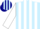 Silk - Light blue, navy blue and white stripes on sleeves