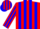 Silk - Red body with blue stripes, white sleeves with blue stripes