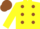 Silk - Yellow, brown spots, brown cap
