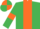 Silk - Emerald Green, Orange stripe and armlets, quartered cap