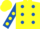 Silk - Yellow, Royal Blue spots, Royal Blue sleeves, Yellow spots