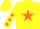 Silk - Yellow, orange star, orange stars on sleeves