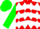 Silk - Red & white diamonds, white chevrons on green sleeves, green cap