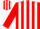 Silk - Red and white stripes, red stars on sleeves