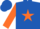 Silk - Royal blue, orange star, royal blue bars on orange sleeves