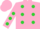 Silk - Shocking pink, chartreuse 'z' on back, chartreuse dots