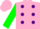Silk - Pink, purple dots, green sleeves