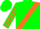 Silk - Hunter green, orange sash, orange striped slvs