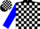 Silk - Black and white blocks, blue sleeves