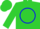 Silk - Lime green, blue circle, white 'f'
