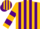Silk - Gold, purple panels on front, gold 'gm' inside purple crown on back, purple bars on sleeves