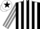Silk - Black & white stripes, grey & white striped sleeves, white cap, black star