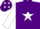 Silk - Purple, purple 'd' on white star, purple stars on white sleeves