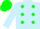 Silk - Light blue, green dots, green cap