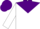 Silk - White,purple yoke and heart,purple cap