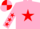 Silk - Pink body, red star, pink arms, red stars, pink cap, red quartered