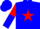 Silk - Blue, red star, red and blue halved sleeves