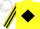 Silk - Yellow, black diamond, white sleeves, black stripes, white cap, black button
