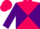 Silk - Fuchsia and purple diagonal quarters, purple sleeves, fuchsia cap