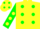 Silk - yellow, green spots, green sleeves, yellow spots, yellow cap, green spots