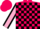 Silk - Hot pink and black blocks, pink sleeves, black seams