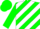 Silk - Green, white diagonal stripes