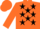 Silk - Orange, black stars, orange sleeves and cap