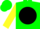 Silk - Neon green, neon green j on black ball, yellow sleeves, neon green cap