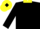 Silk - black, yellow collar, yellow cap, black diamond