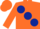 Silk - Orange, large dark blue spots