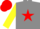 Silk - Grey, red rooster, red star on yellow sleeves, red cap
