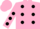 Silk - Pink, black dots