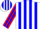 Silk - White, blue 'k', red and blue stripes