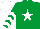 Silk - Emerald green, white star, chevrons on sleeves, white cap