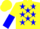 Silk - Yellow, Blue stars, yellow and blue halved sleeves, yellow cap