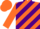 Silk - Orange and purple diagonal stripes, orange sleeves