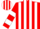 Silk - Red, white stripes, white bars on sleeves
