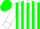 Silk - Green, white collar & cuffs, white stripes on sleeves, white circle w/black a/r on back