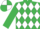 Silk - EMERALD GREEN & WHITE DIAMONDS, quartered cap