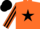 Silk - Orange, Black Star, Black Stripe On Sleeves, Black Cap