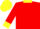 Silk - Red, horsehead emblem, yellow collar, cuffs and cap