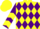 Silk - Yellow and purple diamonds, purple sleeves, yellow chevrons, yellow cap, purple visor